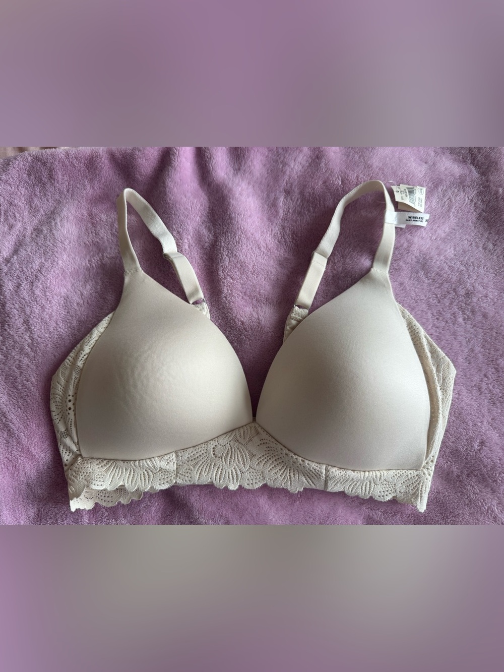 aerie Lace-Band Light Cream T-Shirt Bra